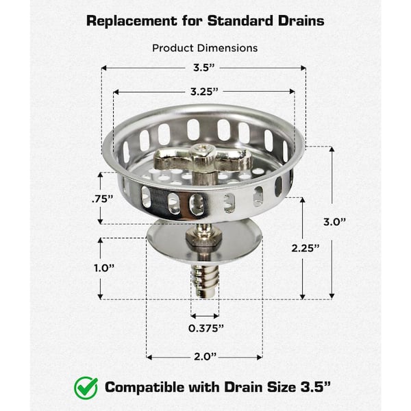 1/2/5pc Kitchen Sink Basket Strainer Screws M12 35mm/45mm