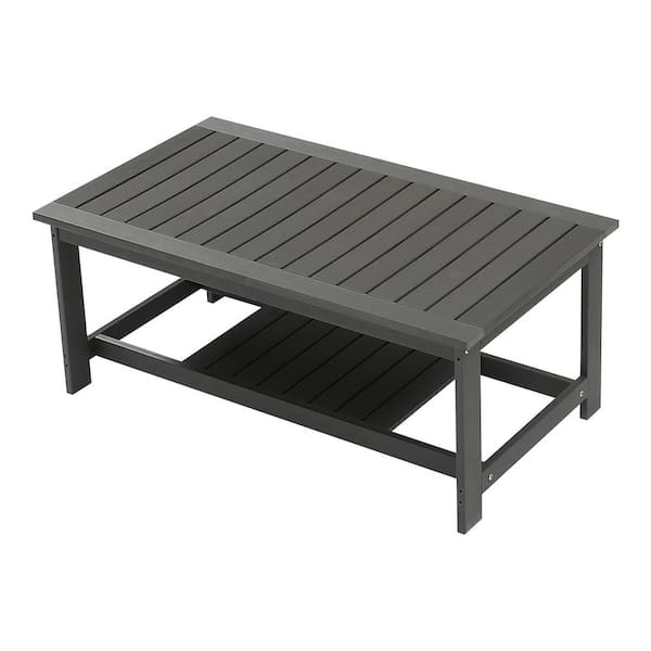 Cesicia 44.5 in. Gray HIPS All-Weather Outdoor Coffee Table