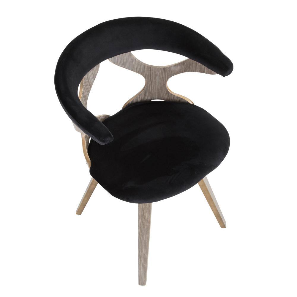Black Velvet Upholstered Side Chair with Swivel Seat