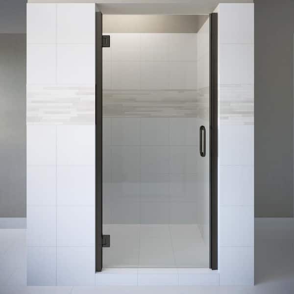 Basco Coppia 33 in. x 76 in. Semi-Frameless Pivot Shower Door in Oil Rubbed Bronze with Handle