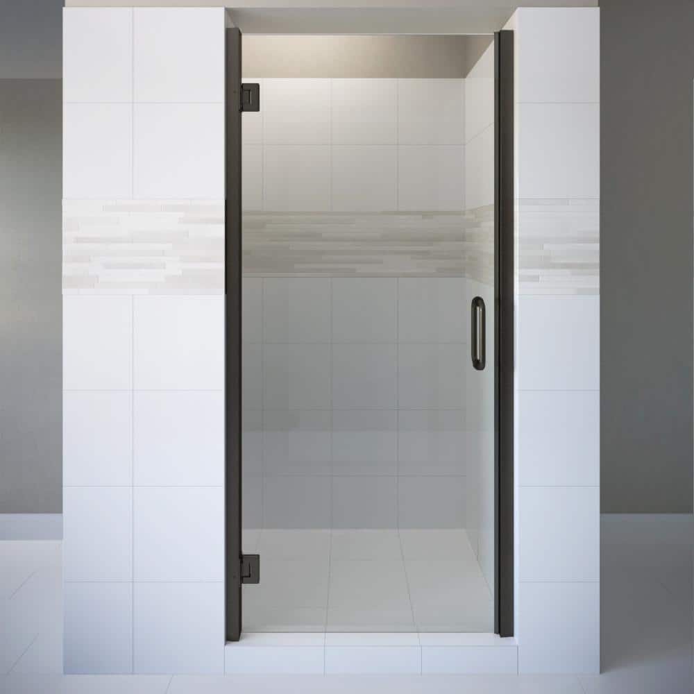 Coppia 34 in. x 72 in. Semi-Frameless Pivot Shower Door in Oil Rubbed Bronze with Handle price history on PriceWatchPro