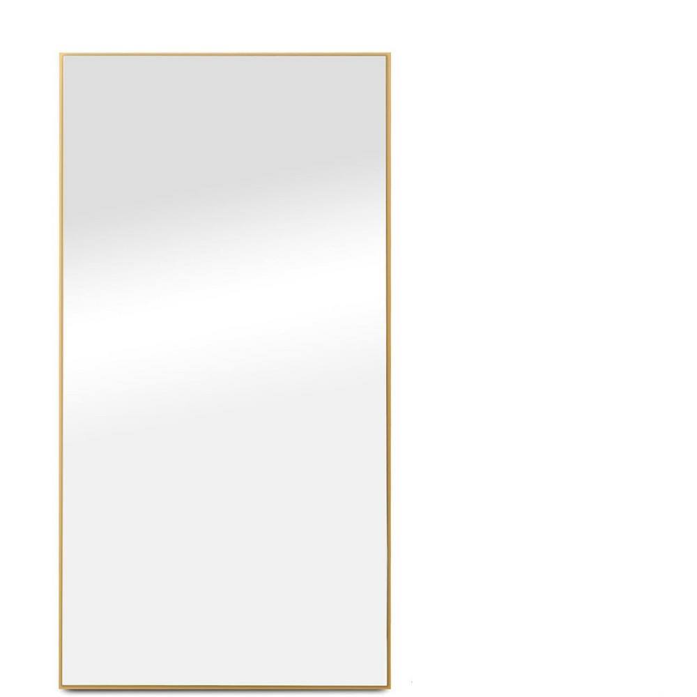 Gold 32 in. W x 71 in. H Rectangle Aluminum Alloy Full Length Mirror Standi