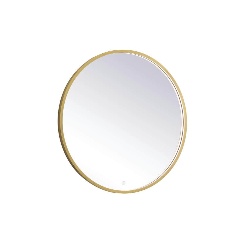 Timeless Home 32 in. W x 32 in. H Modern Round Aluminum Framed LED Bathroom