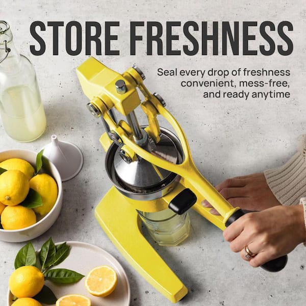 Zulay Kitchen Cast-Iron Orange Juice Squeezer-Large Yellow Z-CTRS