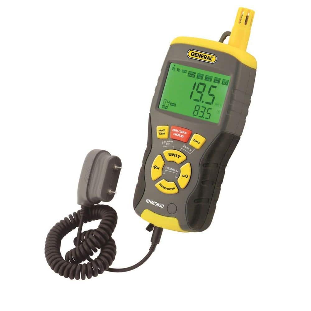 Digital LCD Thermo-Hygrometer with Pin/Pinless Moisture Meter