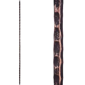 Tuscan Square Hammered 44 in. x 0.5625 in. Oil Rubbed Bronze Plain Square Hammered Solid Wrought Iron Baluster