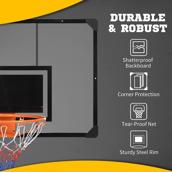 Soozier Mini Wall Mounted Basketball Hoop for Indoor and Outdoor Use  A61-040V00BK - The Home Depot