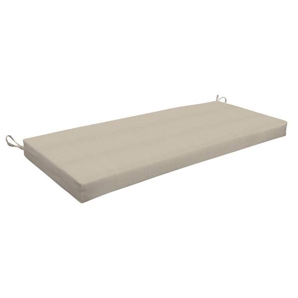 Honeycomb Outdoor Bench Cushion Sunbrella Linen Antique Beige