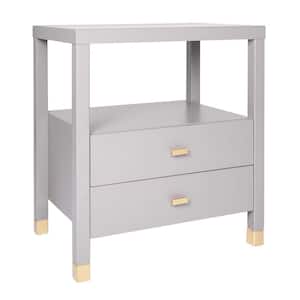 Hooper Gray 2 Drawer Accent Side Table Large