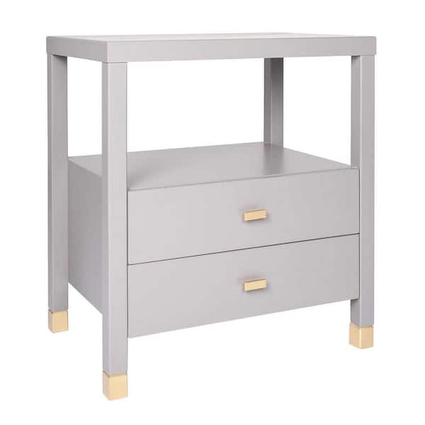 Hooper 2-Drawer Wooden Accent Side Table - White
