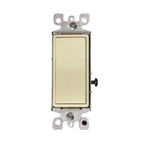 Leviton 120-Volt/277-Volt15 Amp 3-Way Decora Residential Grade AC Quiet Rocker Switch, Ivory 5603-2I
