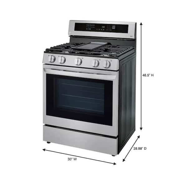 https://images.thdstatic.com/productImages/ae874cfc-c1bc-4fdc-974b-fb7c1e9b5444/svn/printproof-stainless-steel-lg-single-oven-gas-ranges-lrgl5825f-a0_600.jpg