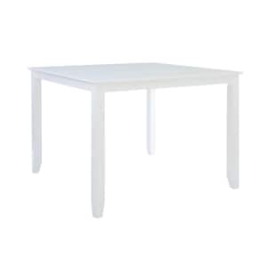 Macrae White Square Wood top 48 in. W 4 legs Counter Dining Table 4 seating capacity
