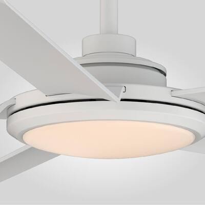 Arlette 60 in. LED Indoor/Outdoor Matte White Ceiling Fan with Remote Control and White Color Changing Light Kit