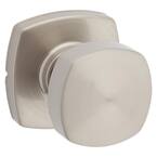 Arroyo Satin Nickel Passage Hall/Closet Door Knob with Soft Modern Rose