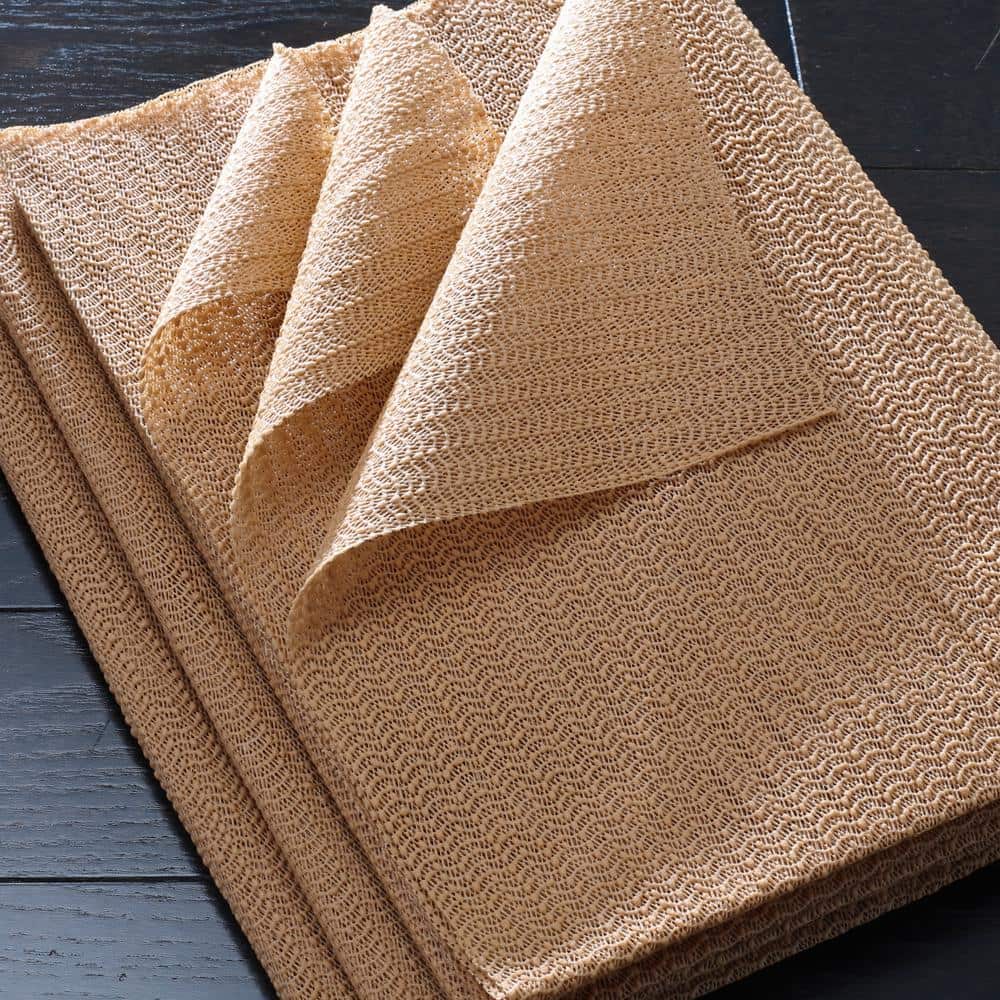 Beige Non-Slip Polyester and PVC Rug Pad