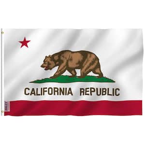 Fly Breeze 3 ft. x 5 ft. Polyester California State Flag 2-Sided Banner with Brass Grommets and Canvas Header