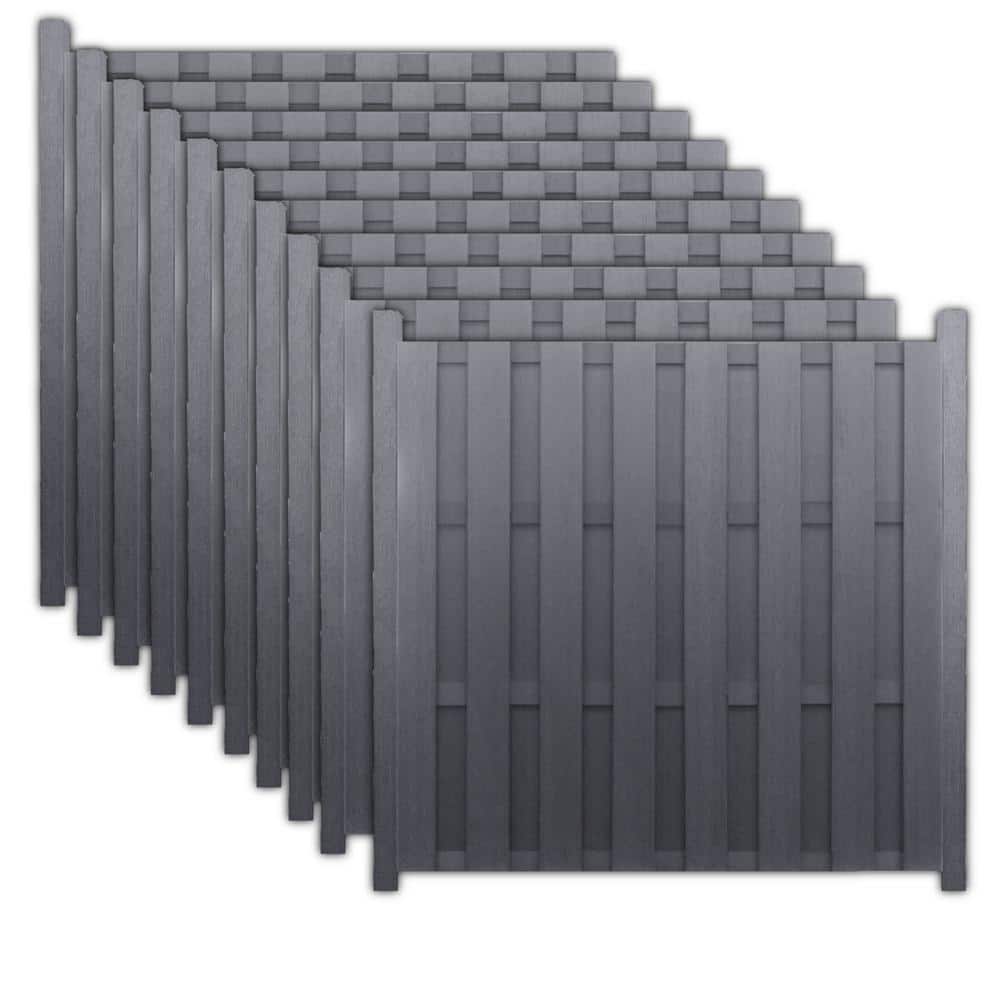 6 ft. x 6 ft. Pre-Assembled Composite Flat-Top Shadowbox Panel - Ironwood (10-Pack) price history on PriceWatchPro