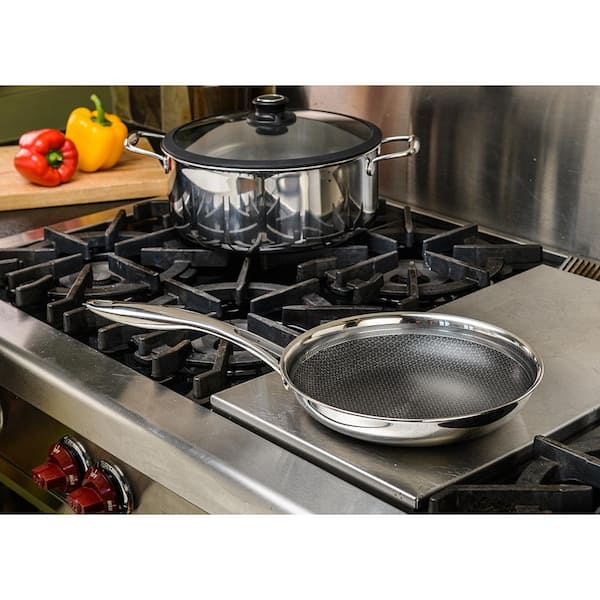 HexClad Hybrid 8in Cookware Frying Pan with Cooking Lid for sale online