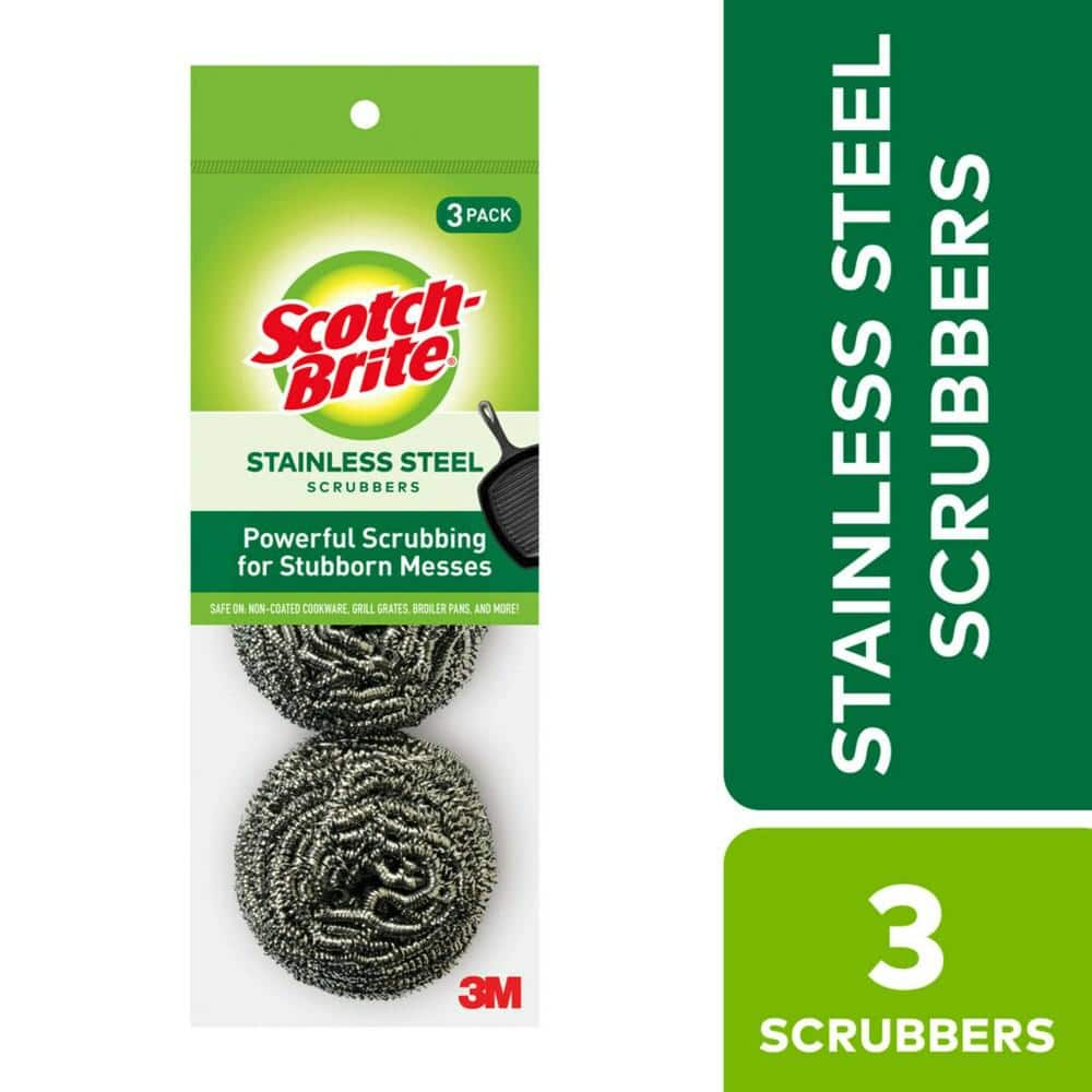 Scotch-Brite Stainless Steel Scrubbing Pad (3-Pack) 214C-CC - The Home Depot