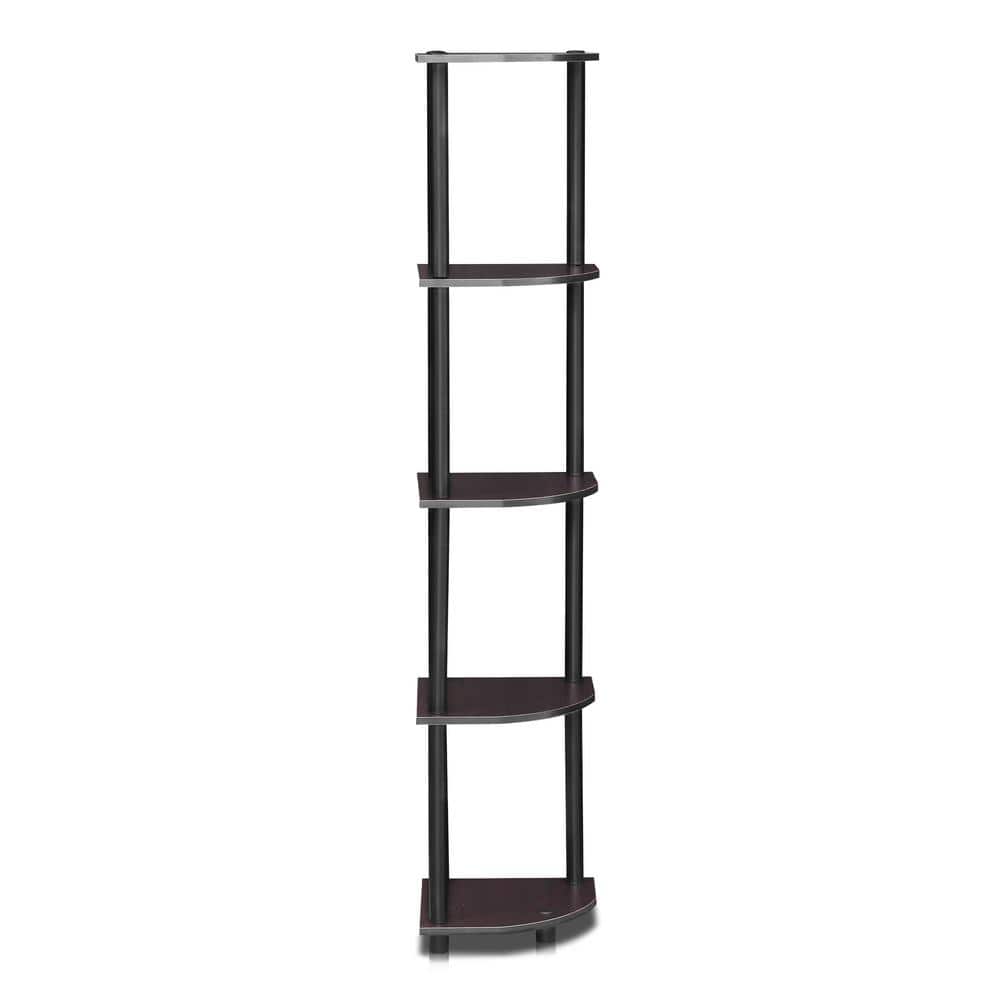 Kids' Corner 5-Tier Dark Walnut Wood Display Shelving Unit