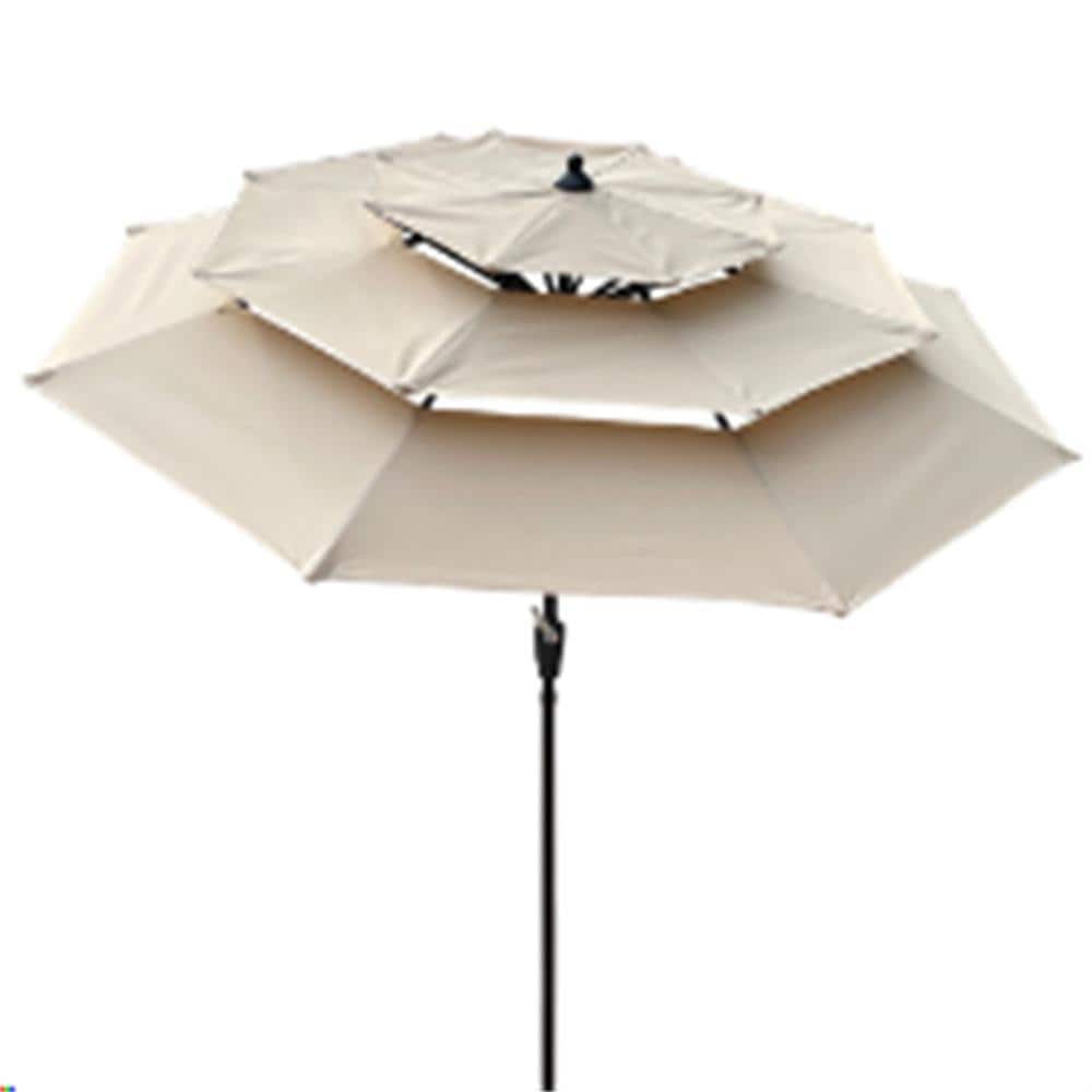 ITOPFOX 9 ft. 3-Tiers Outdoor Patio Market Umbrella with Crank