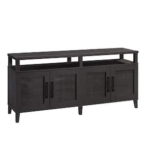 Tiffin Line Raven Oak TV Entertainment Center Fits TV's up to 65 in. with Open Shelf and 4-Doors for Storage