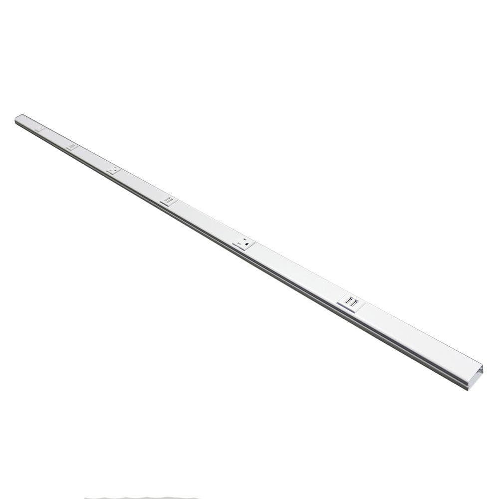 Legrand Wiremold Plugmold White 5 ft. Tamper Resistant 3-Outlet/6-USB Type A Hardwire Power Strip