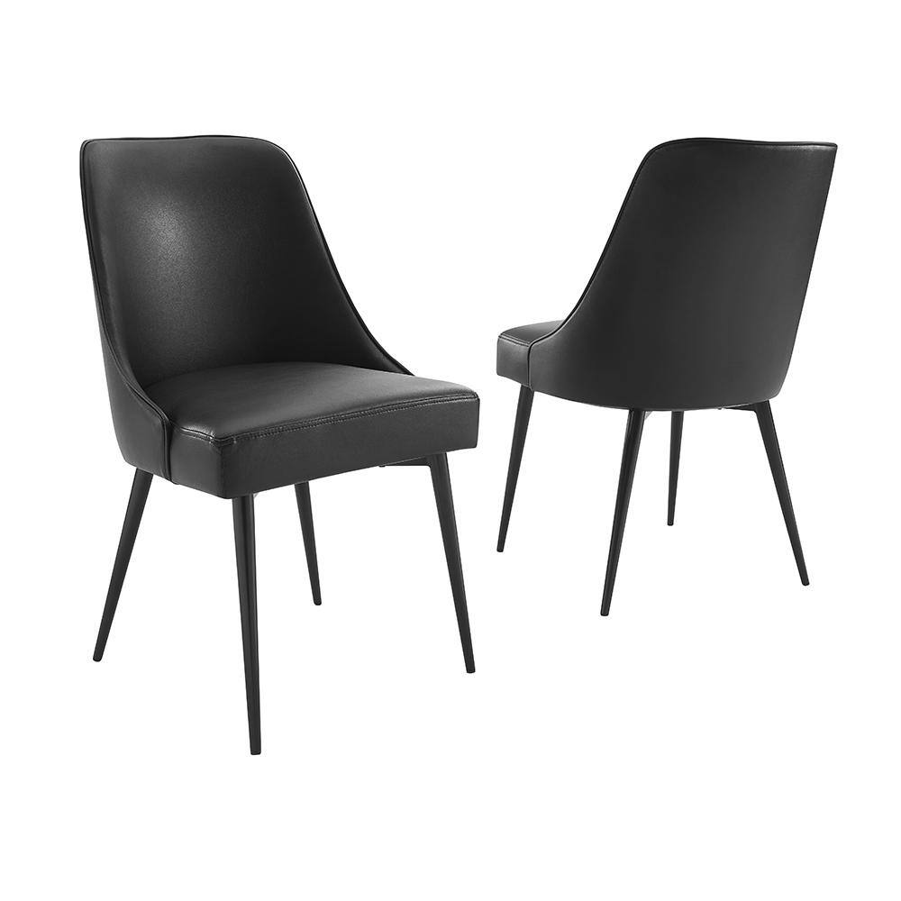 Steve Silver Colfax Black Vinyl Side Chair (Set of 2) CF500SB