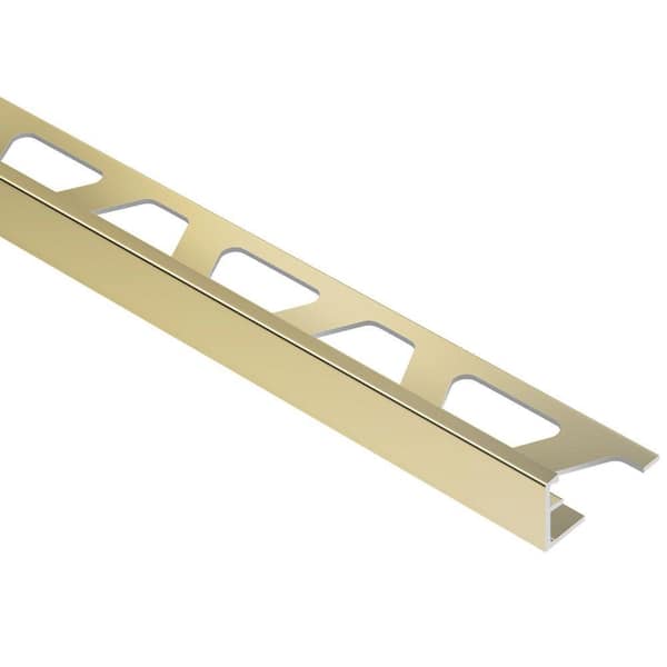 Schluter Schiene Polished Brass Anodized Aluminum 3/8 in. x 8 ft. 2-1/2 in. Metal Tile Edging Trim