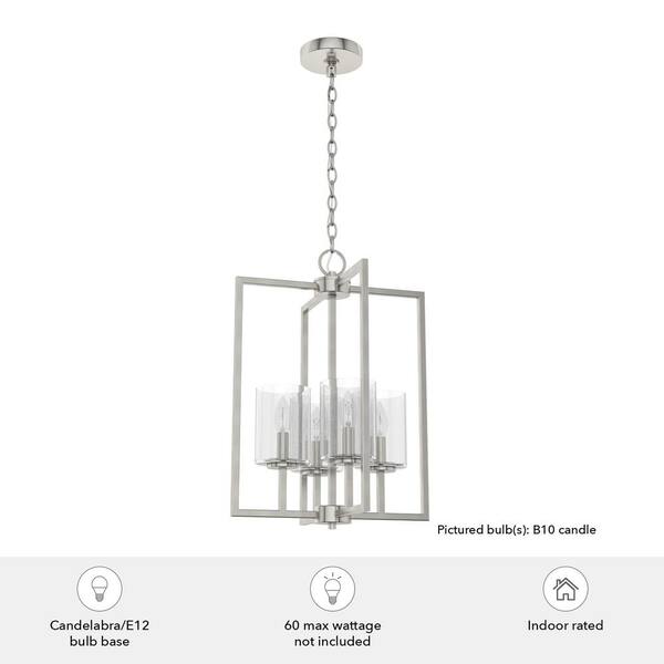Hunter Kerrison 4-Light Brushed Nickel Transitional Led Chandelier