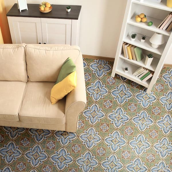 Harmonia Grove Green 4 in. x 13 in. Ceramic Floor and Wall Take Home Tile Sample