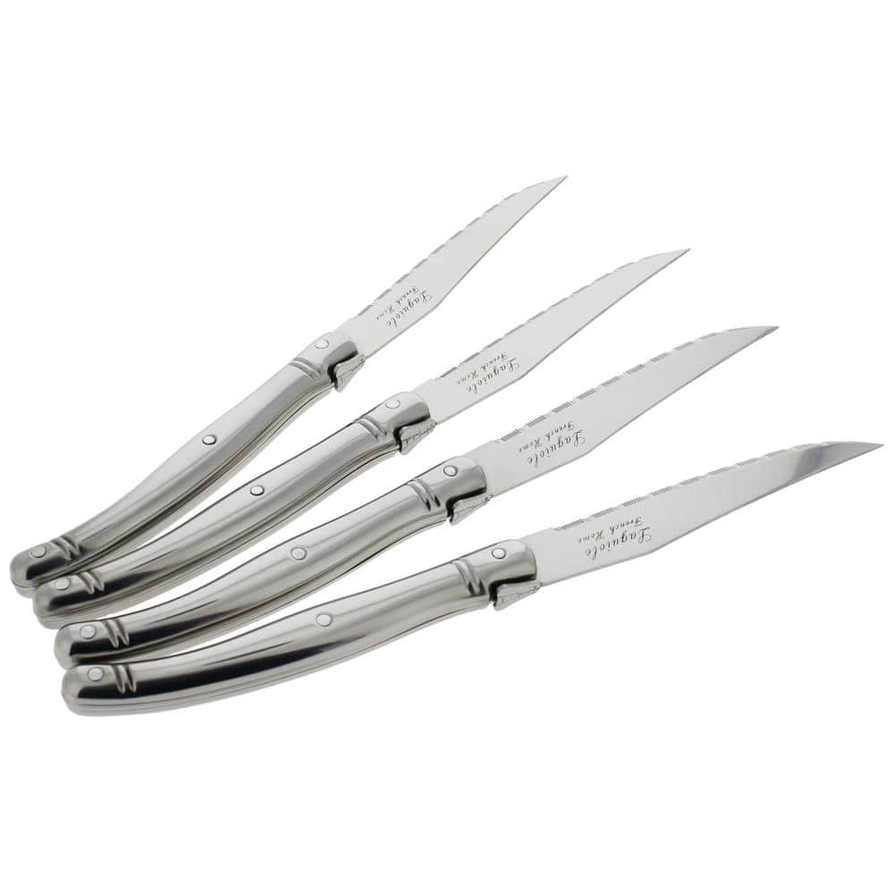 French Home Laguiole 4pk Stainless Steel Connoisseur Bbq Steak Knives With  Wood Handles Black : Target