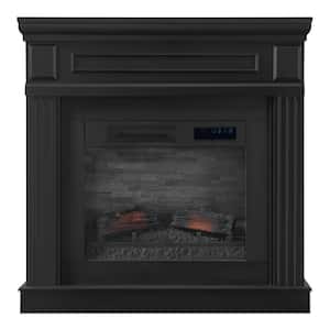 Grantley 41 in. W Freestanding Electric Fireplace Mantel in Black