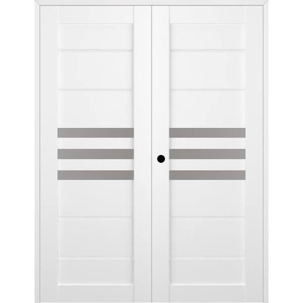 Belldinni Dome 60 in. x 96 in. Right Hand Active 3-Lite Bianco Noble Wood Composite Double Prehung Interior Door