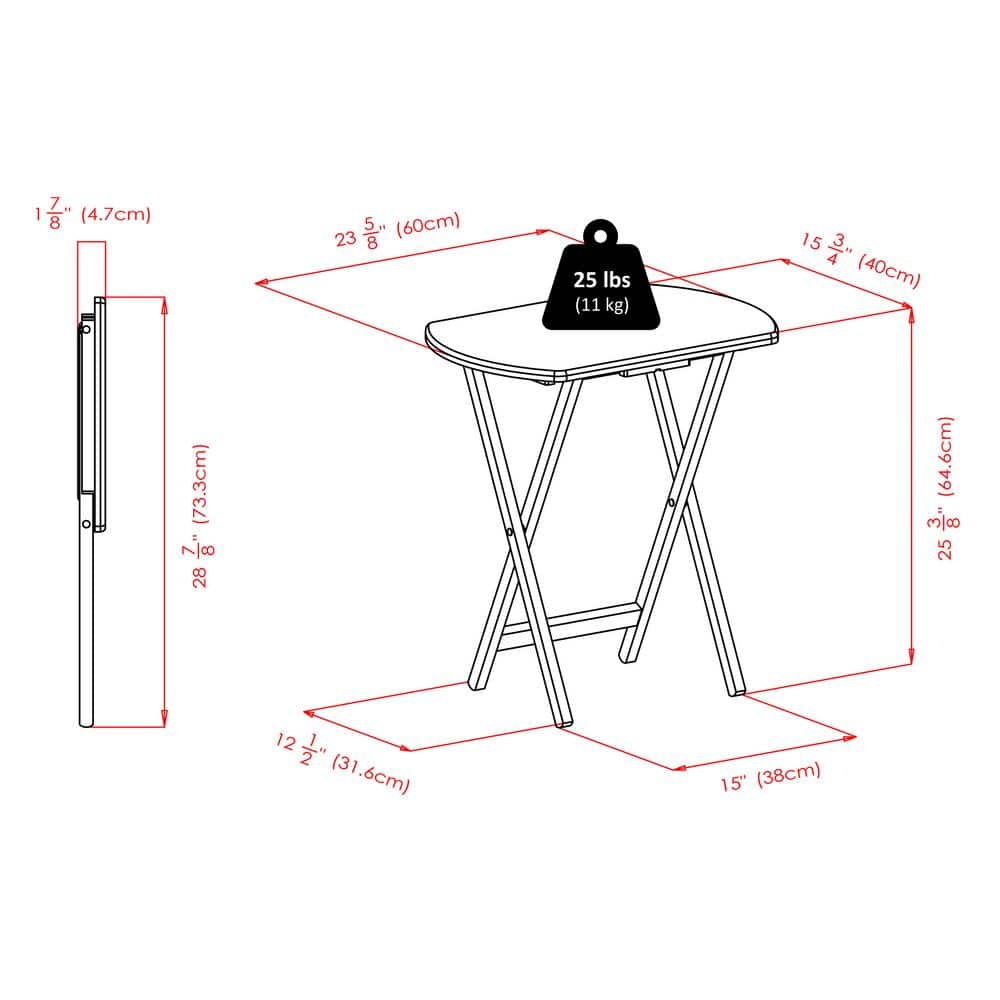 Cade 2-Piece Oversize Coffee Snack Table Set in Rich Brown