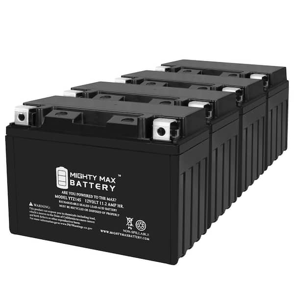 MIGHTY MAX BATTERY YTZ14S 12V 11.2Ah Replacement Battery Compatible with Honda 750 Shadow/Phantom/Aero 10-24 - 4 Pack