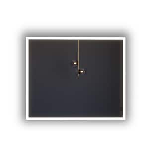 Lisa 36 in. W x 30 in. H Medium Rectangular Frameless LED Light Wall-Mount Bathroom Vanity Mirror in Silver