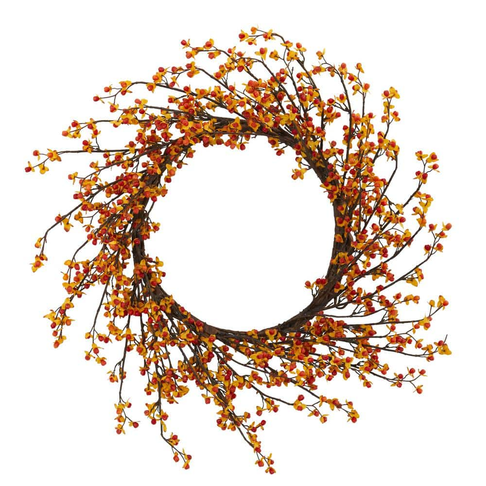 Nearly Natural 24 in. Artificial Sweet Bitter Wreath