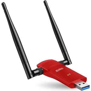 1300 Mbps USB Wi-Fi Network Adapter Red (1-Pack)