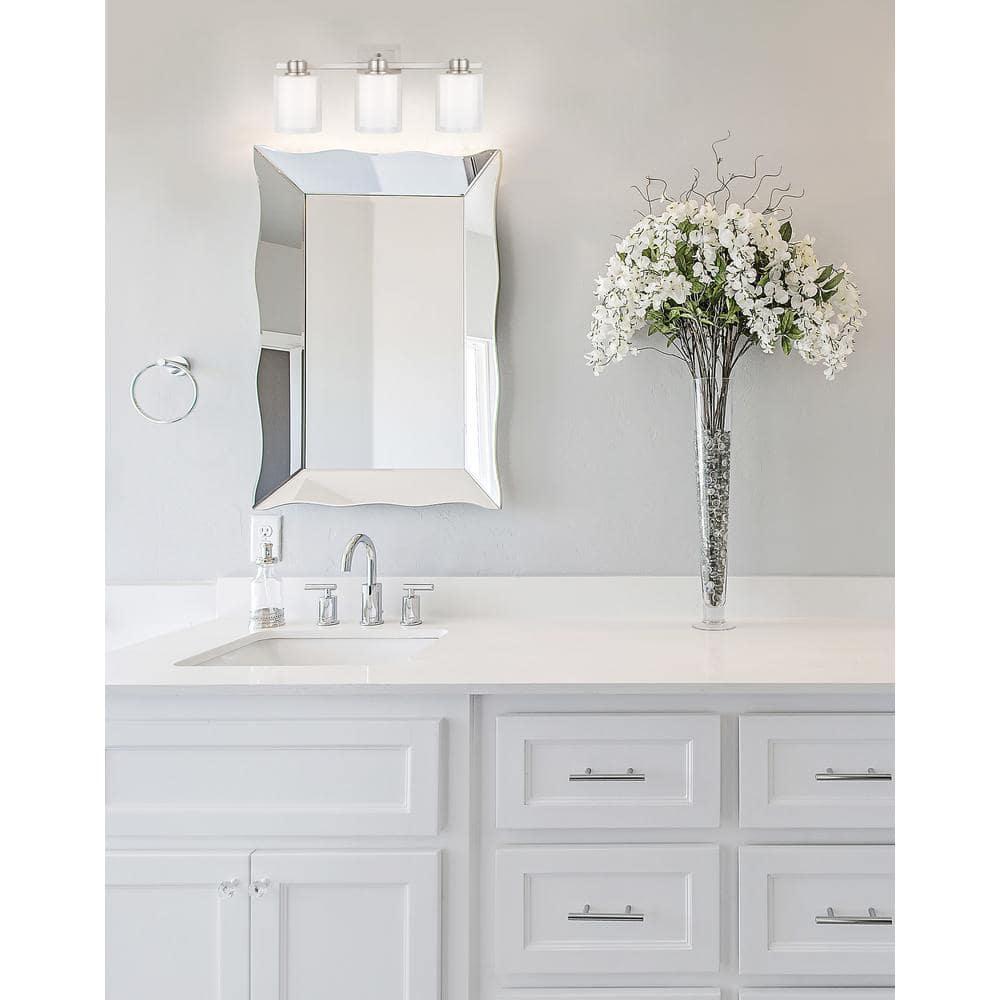 Oslo 25" Satin Nickel 3-Light Dimmable Vanity Fixture