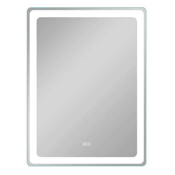 Lirago 28 in. W x 36 in. H Rectangular Frameless Anti-Fog Dimmable Wall Mounted LED Bathroom Vanity Mirror with Lights