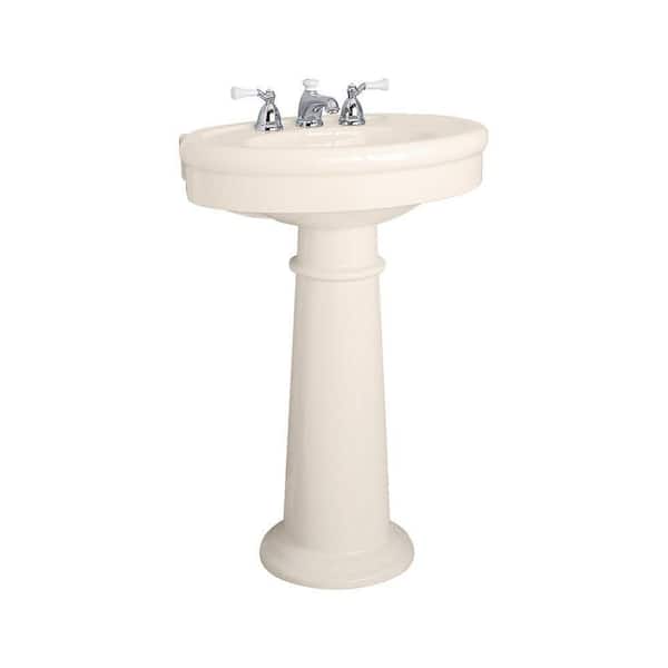 American Standard Collection Pedestal Combo Bathroom Sink in Linen
