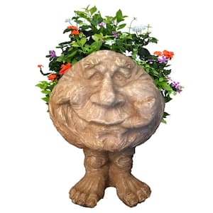 12 in. Stone Wash Grandpa in. Old Hickory in. the Muggly Statue Face Statue Planter Holds 4 in. Pot
