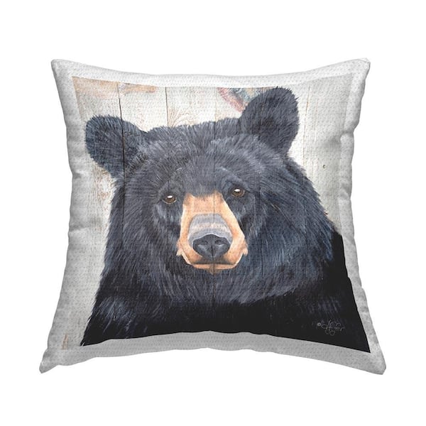 Stupell Industries Rustic Bear Face Outdoor Printed Throw Pillow by Diane Fifer