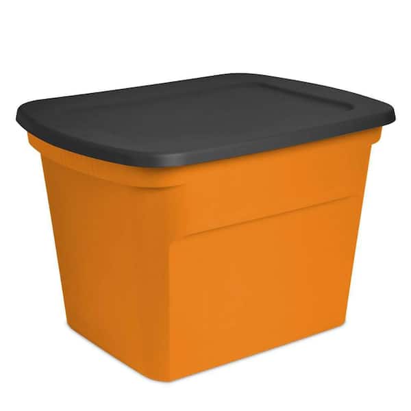 Rubbermaid Roughneck 18 gal, 6 Pack, Halloween Storage Tote, Black and Orange, Size: 18 Gallon - 6 Pack
