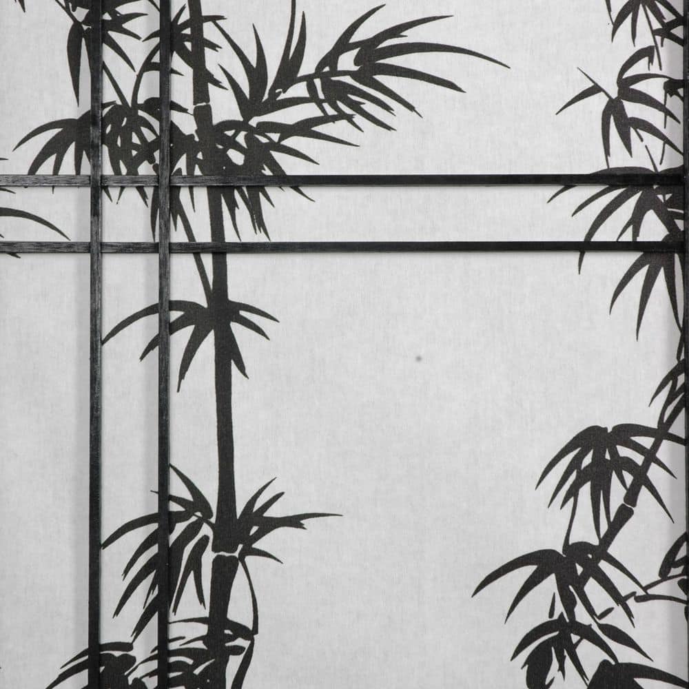 83.5" Black Bamboo Tree Shoji Room Divider