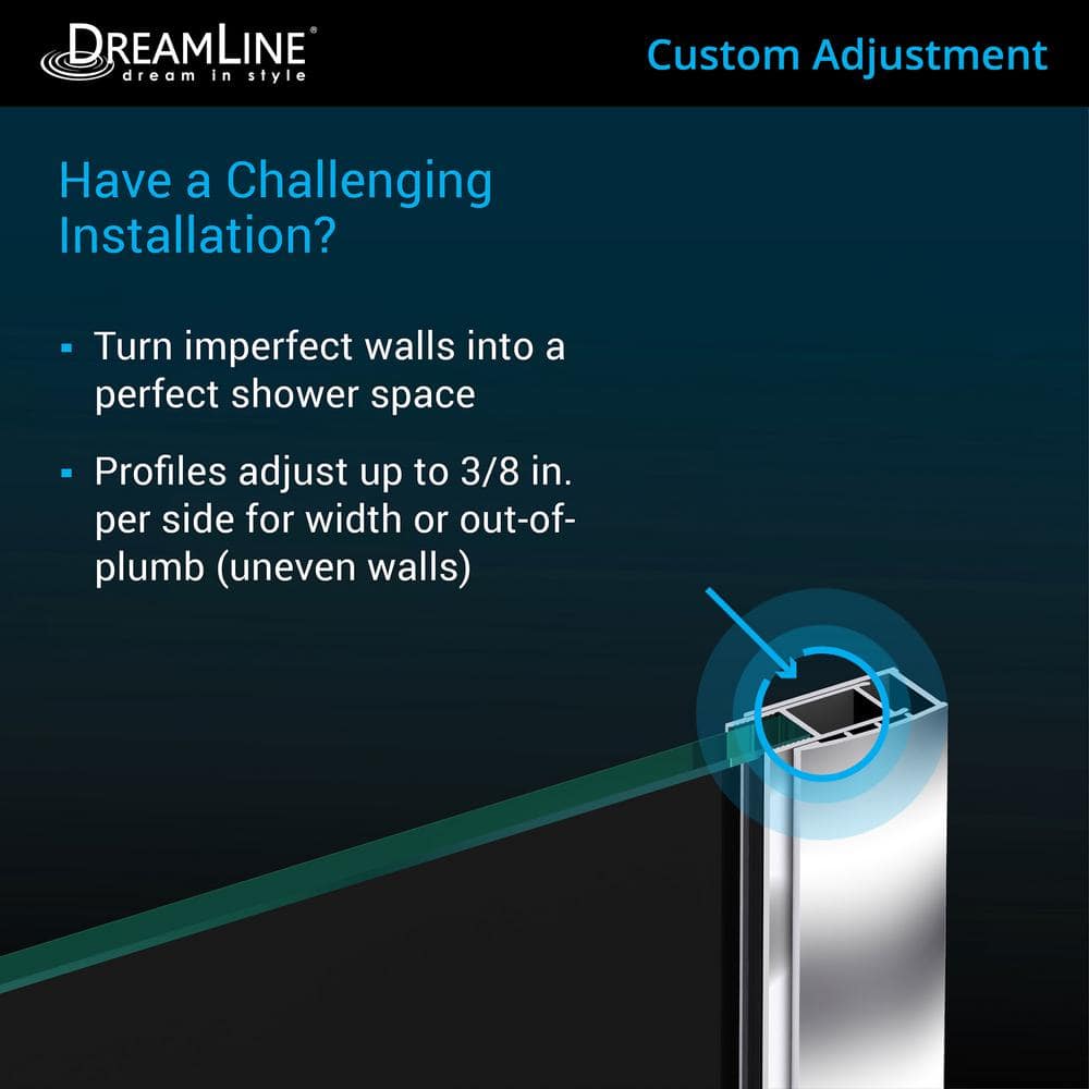 DreamLine Frameless Neo-Angle Pivot Shower Enclosure with Brushed Nickel Finish
