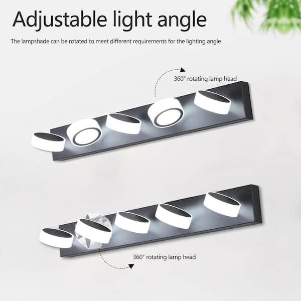 37 in. 5-Lights Bathroom Light Fixtures Over Mirror Modern LED Vanity Lighting Fixtures for Mirror,Powder Room, Bedroom