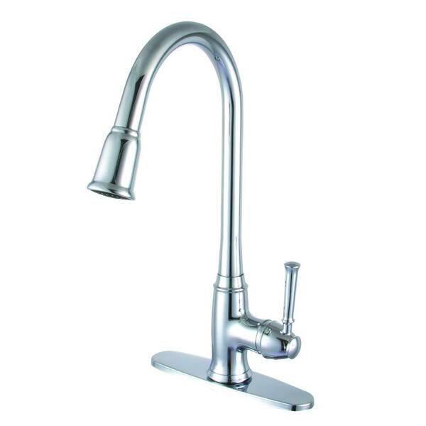 Yosemite Home Decor Single-Handle Pull-Down Sprayer Kitchen Faucet in Polished Chrome